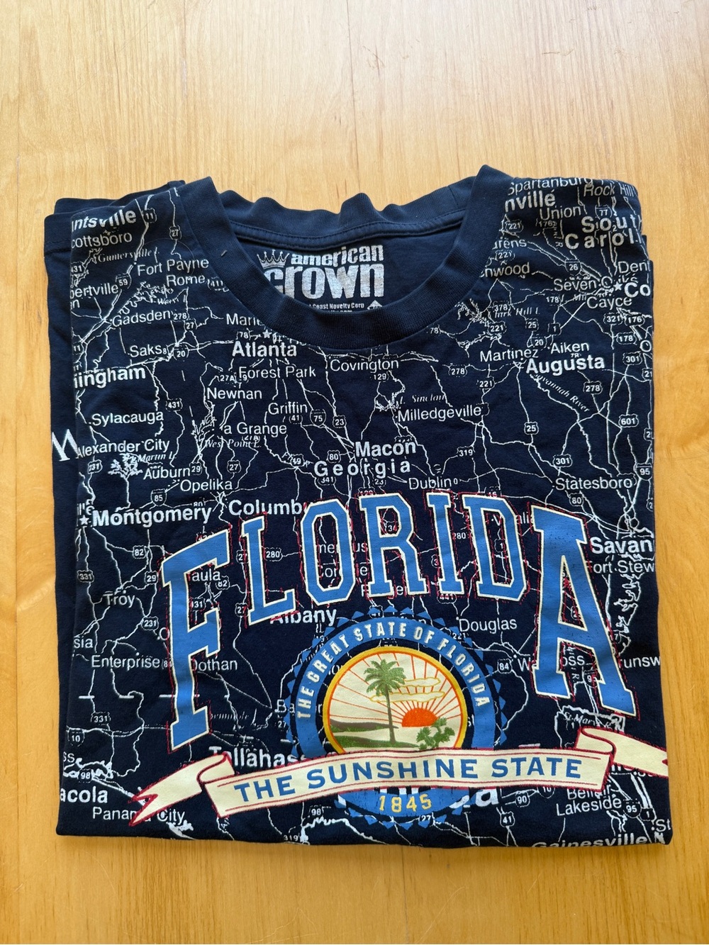 American Crown Florida Map All Over Print Tee L